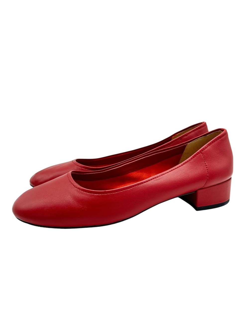 Silent D Anthropologie Annabelle Pump Size 8.5 Red Leather Low Heel Ballet